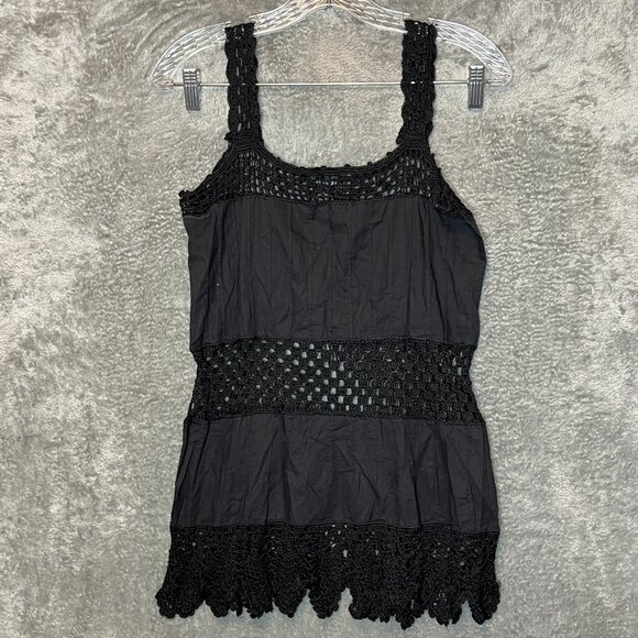Y2K Wet Seal Women Witchy Fairy Grunge Goblincore Peasant Crocket Tunic Tank M - Picture 1 of 10